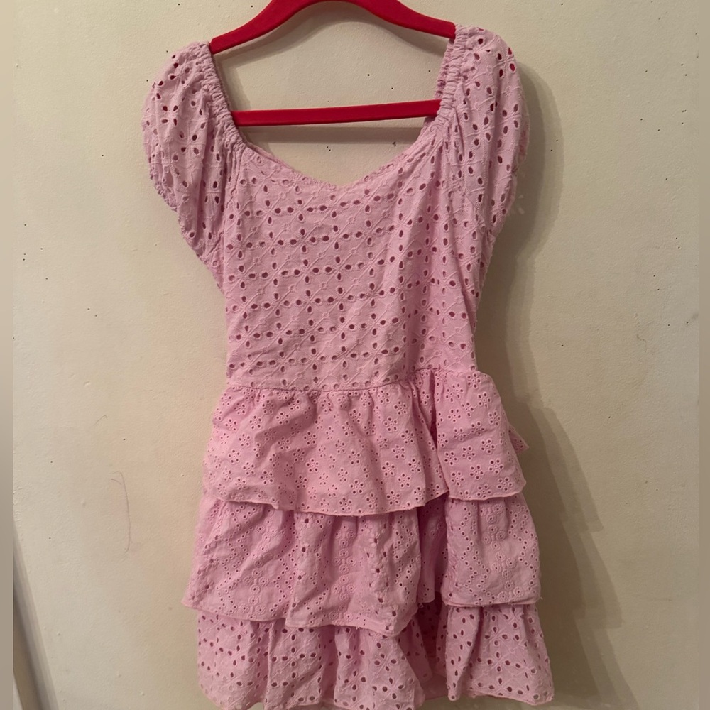 Pink Eyelet Kids Dress